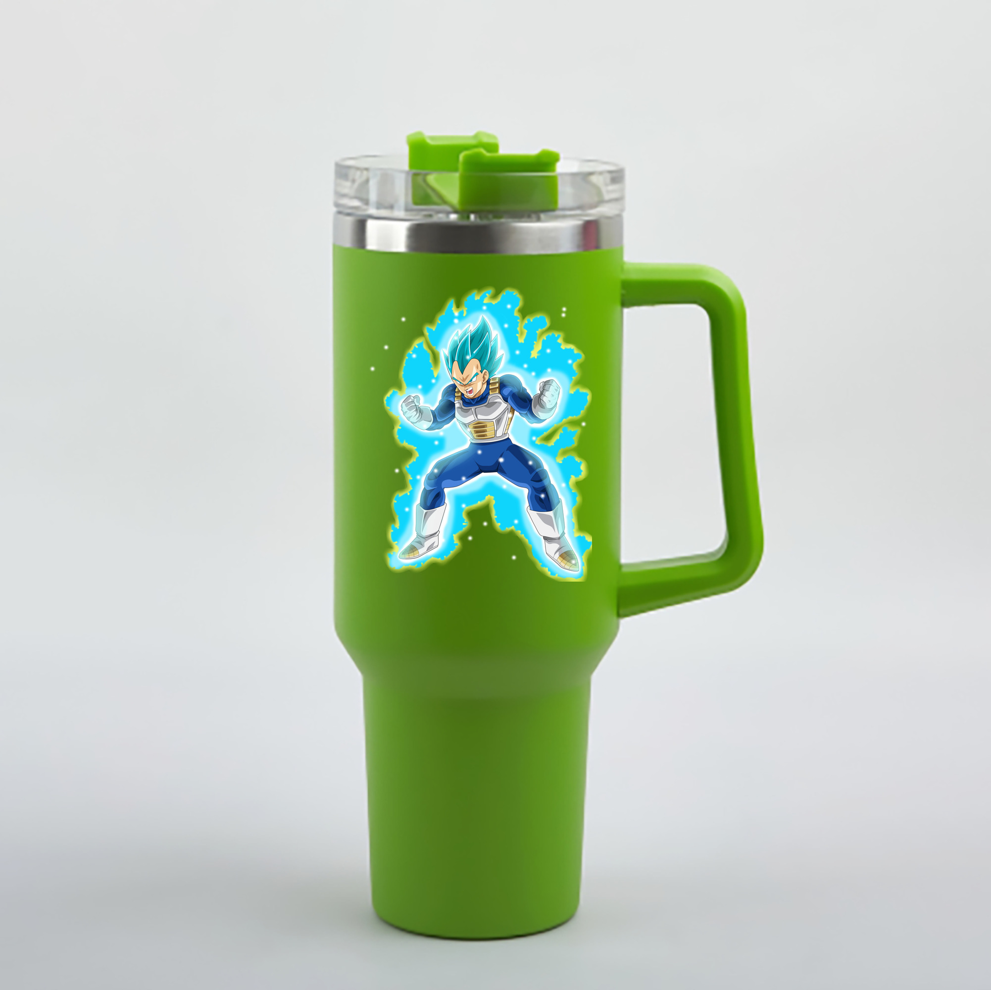 （画像用） ドラゴンボール ベジータ四世（Bejīta Yonsei）DRAGON BALL Vegeta IV 1200mL車用タンブラー - クリスタルステッカー（プラスチックストロー付き）